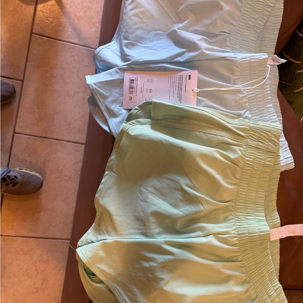 Women's Athletic Shorts in Light Blue and Mint Green